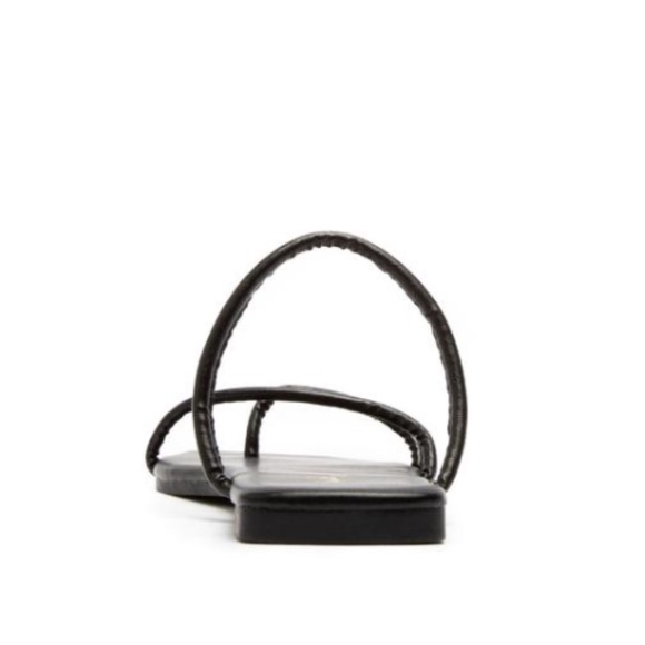 Square Toe Strappy Slide Sandals in Black - Picture 4 of 6